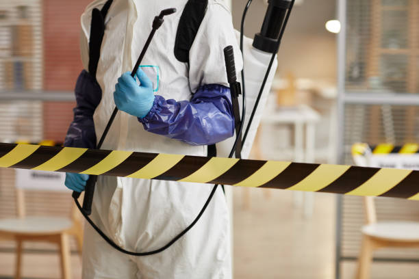 Professional Biohazard Cleanup technician working in Gowen, MI